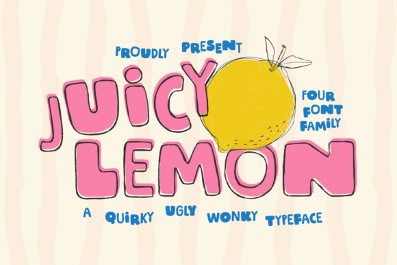Juicy Lemon: The Display Font with Hand-Drawn Charm